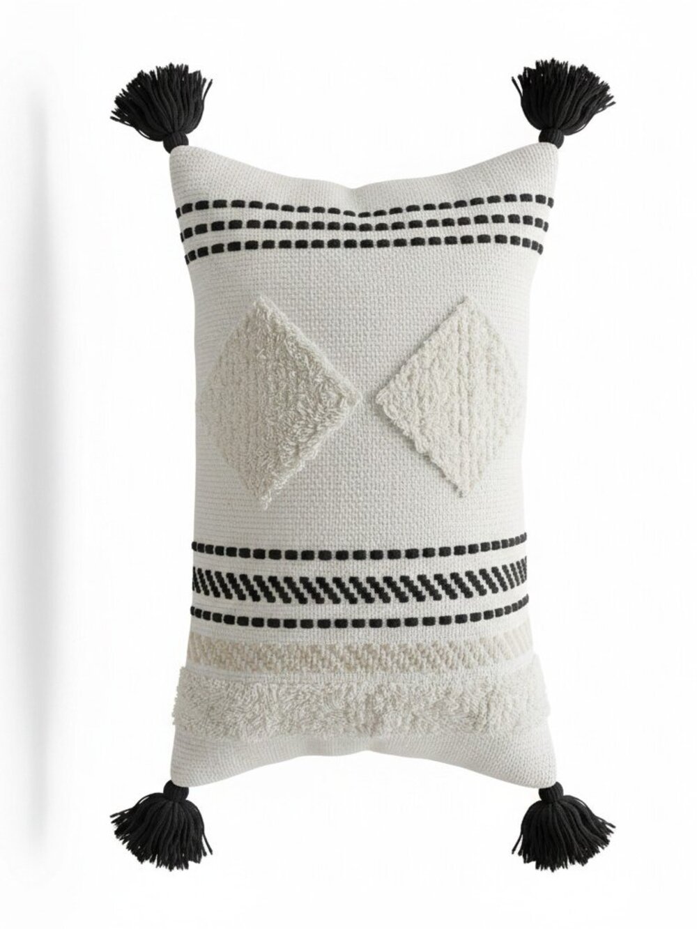 Set of 2 Boho Textured Accent Pillow Covers (Covers Only)
